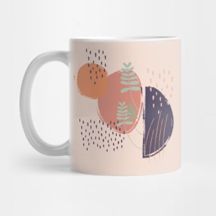 Abstract shapes dots and leaves digital design Mug